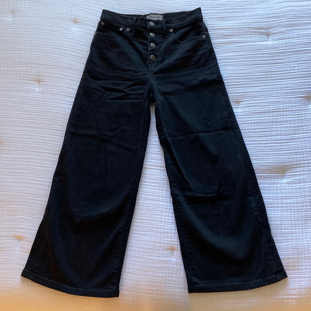 Madewell Washed Black Wide Leg Crop